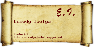Ecsedy Ibolya névjegykártya